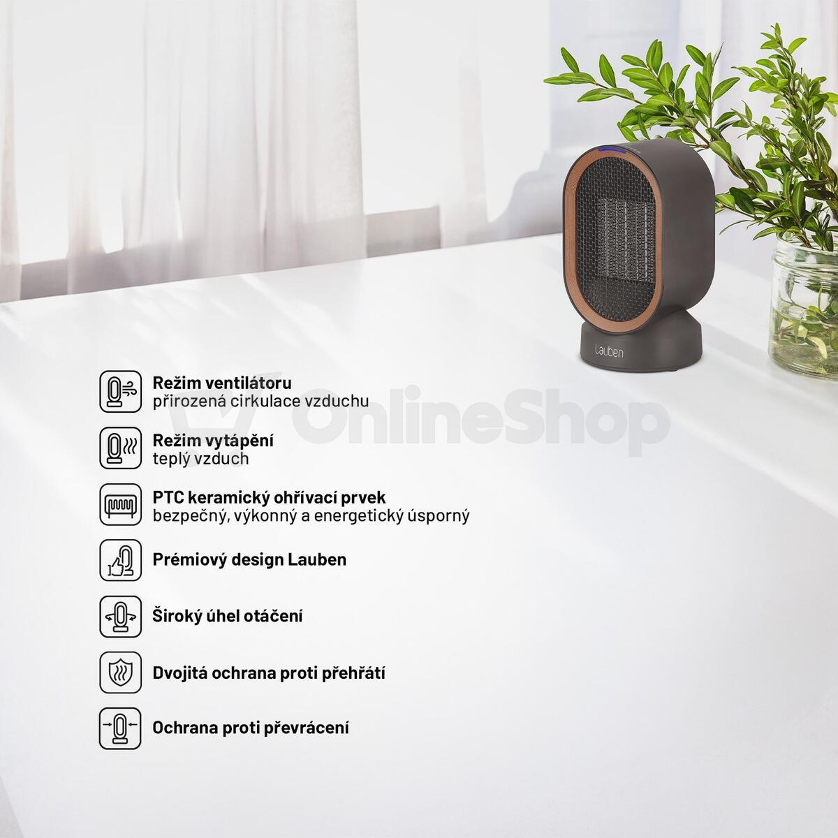 Topidlo Lauben Desk Fan&Heater 2in1 600BB
