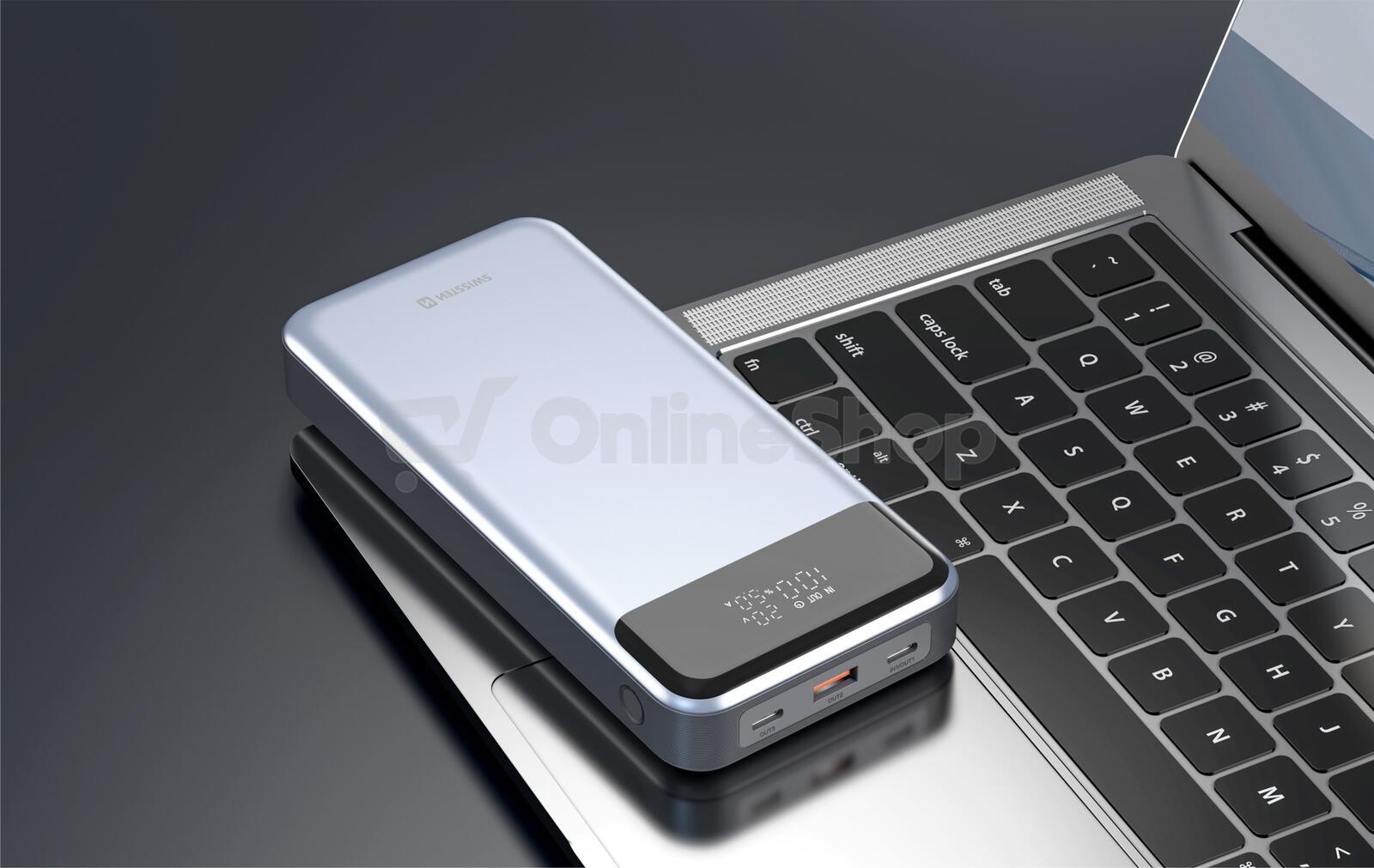 Powerbanka SWISSTEN 22013917 30000 mAh, šedá