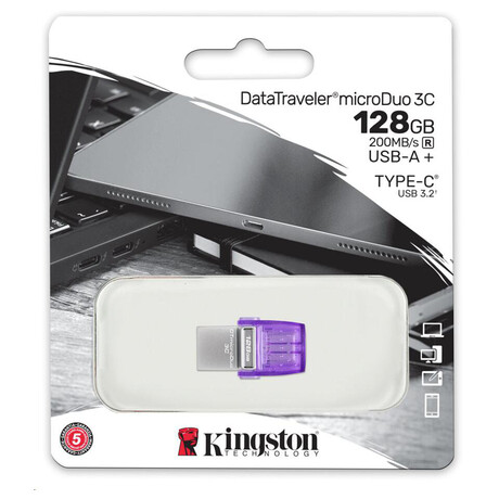 Flash disk Kingston DataTraveler microDuo 3C 128GB 200MB/s dual USB-A + USB-C