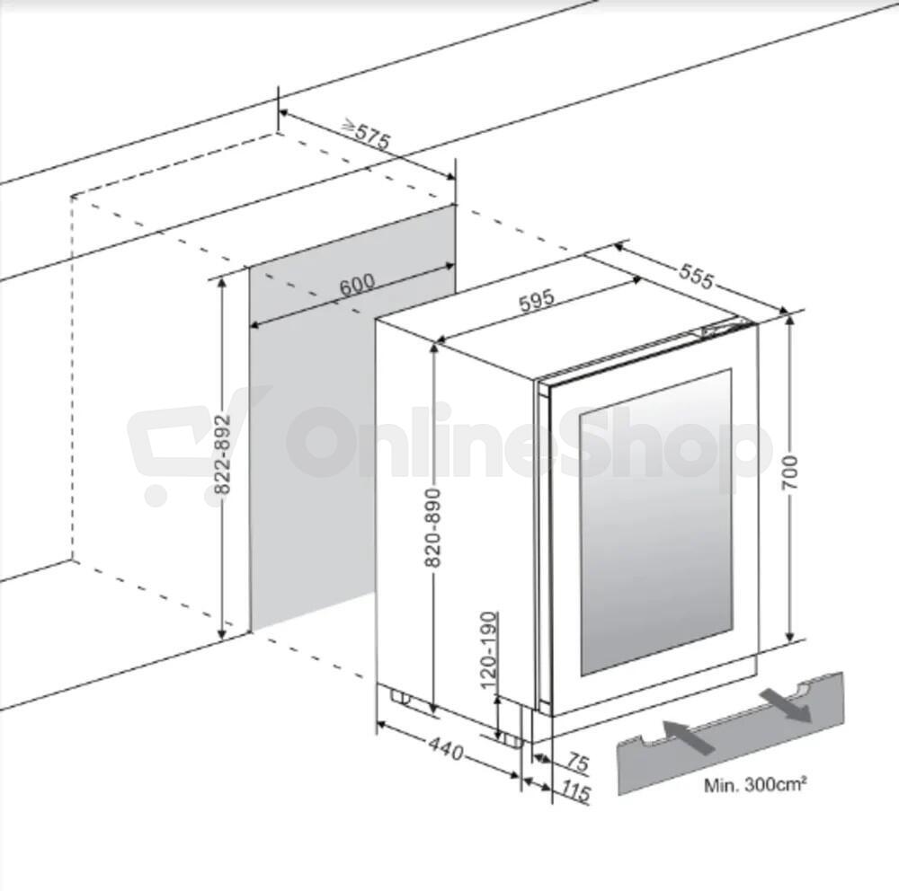 Vestavná vinotéka mQuvée WineCave 700 60D Push-Pull, černá