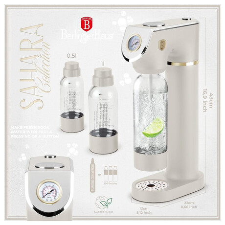 SET Vrobnk sody BERLINGERHAUS SODABAR + 2 lahve Sahara Collection BH-8556