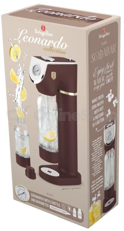 SET Výrobník sody BERLINGERHAUS SODABAR + 2 lahve Leonardo Colletion BH-8555