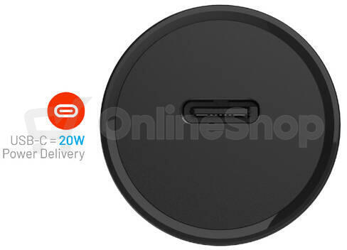 Autonabíječka FIXED s USB-C výstupem a podporou PD, 20W, černá