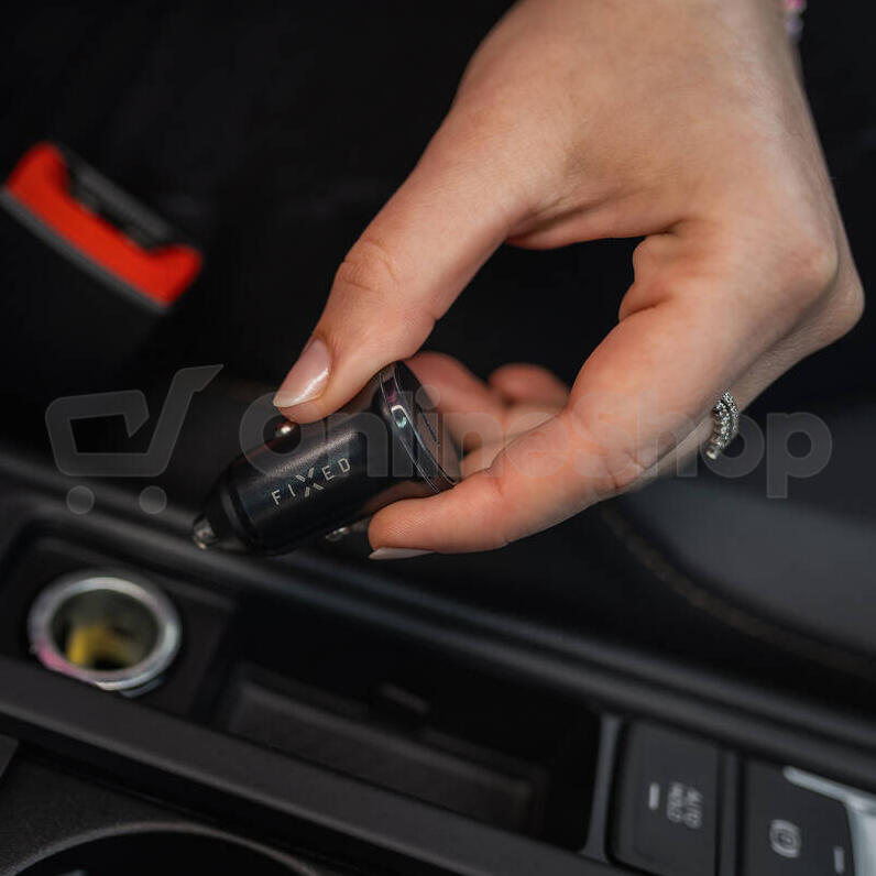Autonabíječka FIXED s USB-C výstupem a podporou PD, 20W, černá