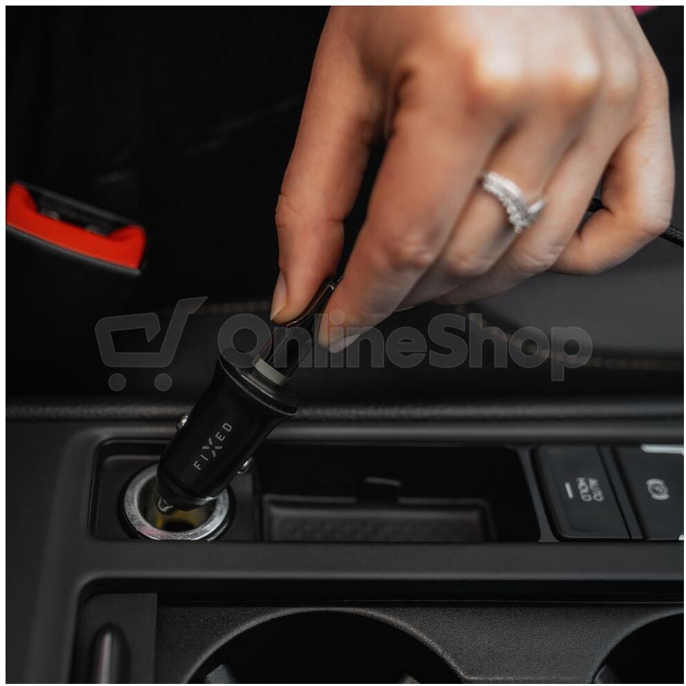 Autonabíječka FIXED s USB-C výstupem a podporou PD, 30W, černá