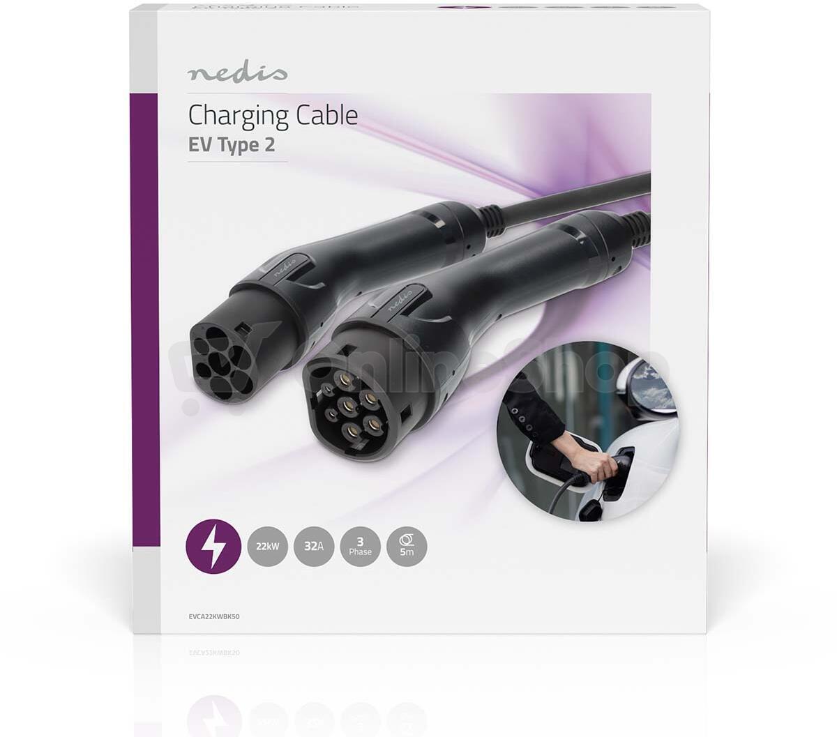 Kabel elektrického vozidla NEDIS EVCA22KWBK50