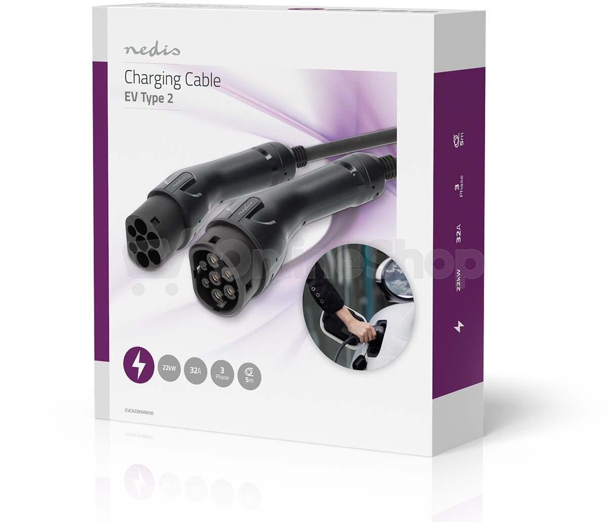 Kabel elektrického vozidla NEDIS EVCA22KWBK50
