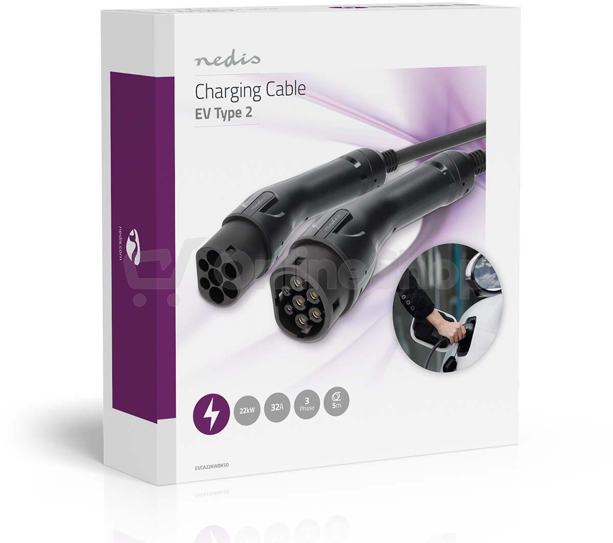 Kabel elektrického vozidla NEDIS EVCA22KWBK50