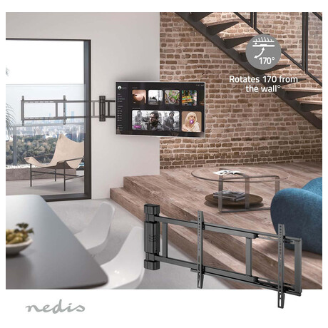 Motorised TV Wall Mount NEDIS TVWM5860BK