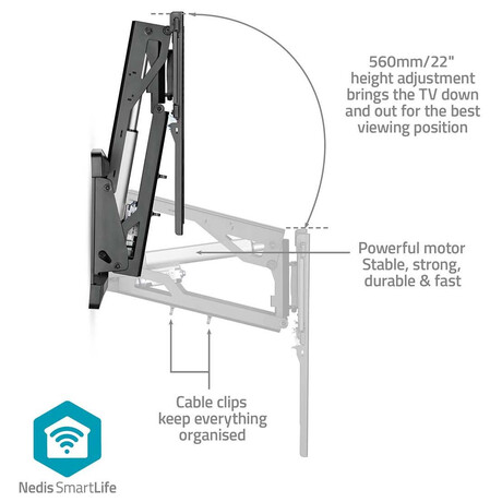 Motorizovan TV pro mont na stnu NEDIS TVWM5880BK