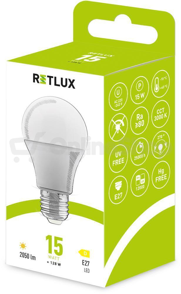 LED žárovka Classic Retlux RLL 609 A70 E27 15W