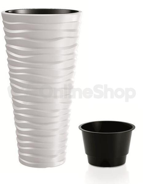 Květináč SAND SLIM bílý 34,9cm PROSPERPLAST