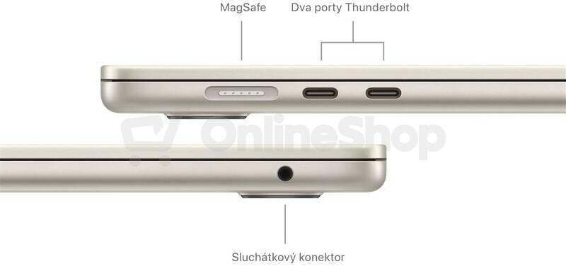 Notebook Apple MacBook Air 15" M3 8-core CPU 10-core GPU 16GB 512GB Hvězdně Bílý CZ