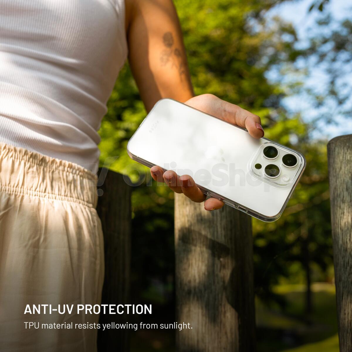 TPU gelový kryt FIXED Story AntiUV pro Apple iPhone 16 Pro, čirý