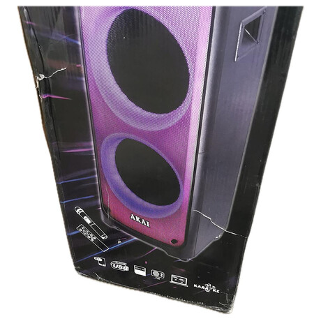 AKAI Party speaker 1010, penosn, Bluetooth, LED displej, 100 WRMS, lehce pokozeno | Skuten fotografie prodvanho kusu (foto 6)