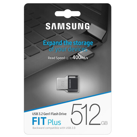 Samsung FIT Plus/512GB/USB 3.2/USB-A/Titan Gray (MUF-512AB/APC)