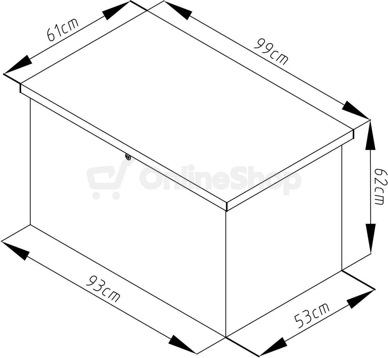 Zahradní box G21 Denver 280 L, šedý plechový