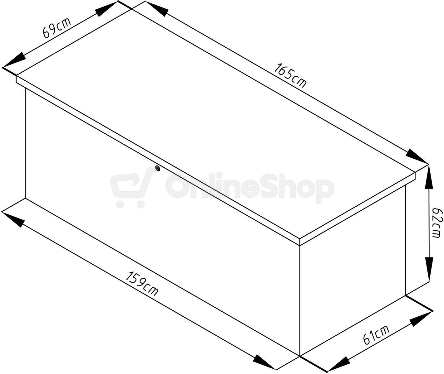 Zahradní box G21 Denver 560 L, šedý plechový