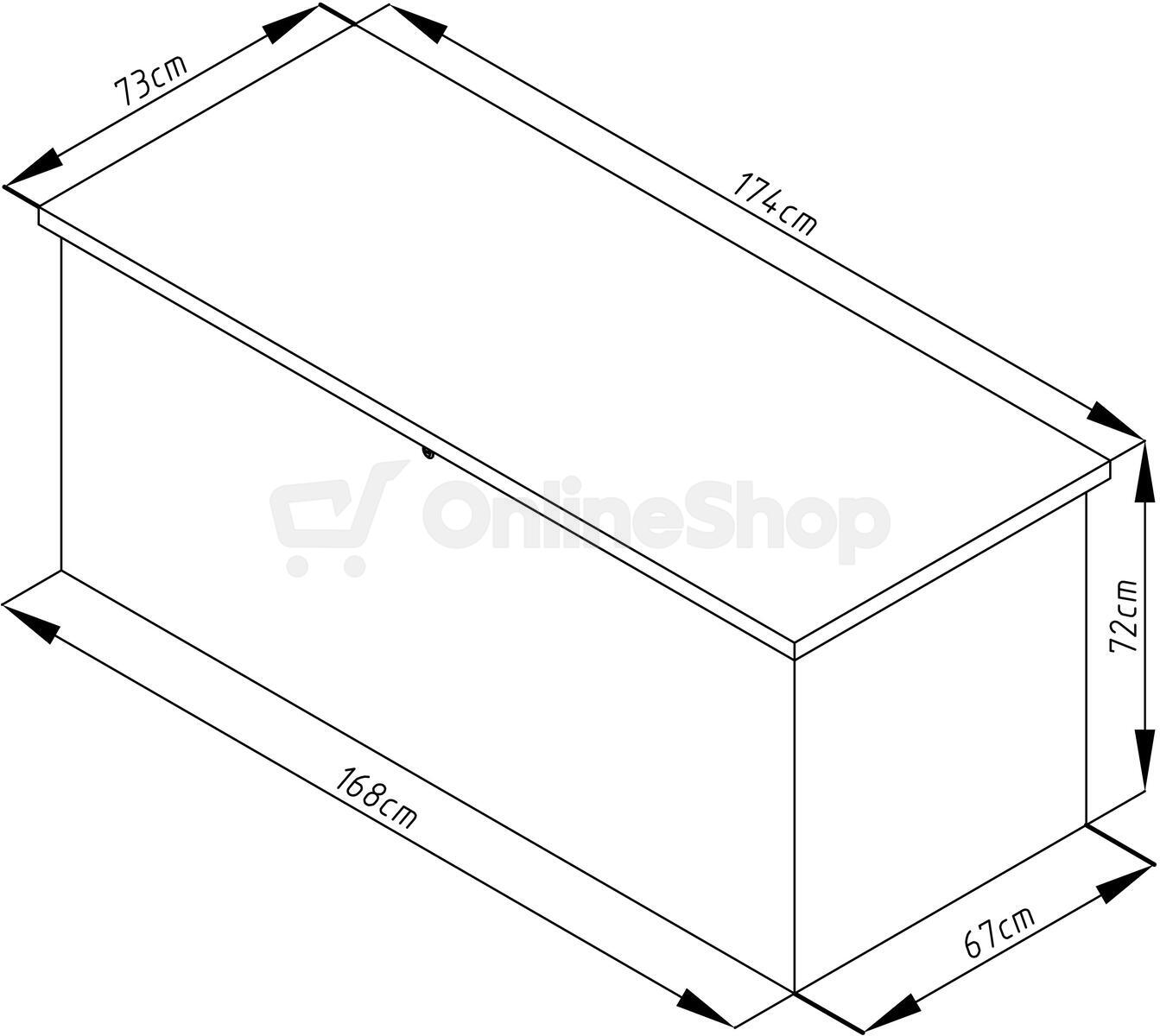 Zahradní box G21 Denver 770 L, šedý plechový