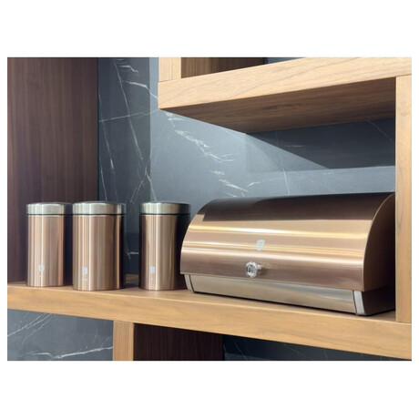 BERLINGERHAUS Chlebovka nerez se sadou 3 ks skladovacch ndob Rosegold Metallic Line BH-6730