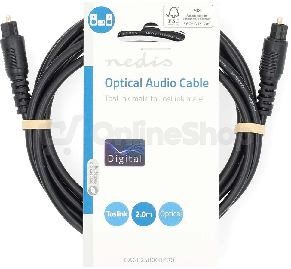 Optický audio kabel NEDIS CAGL25000BK20