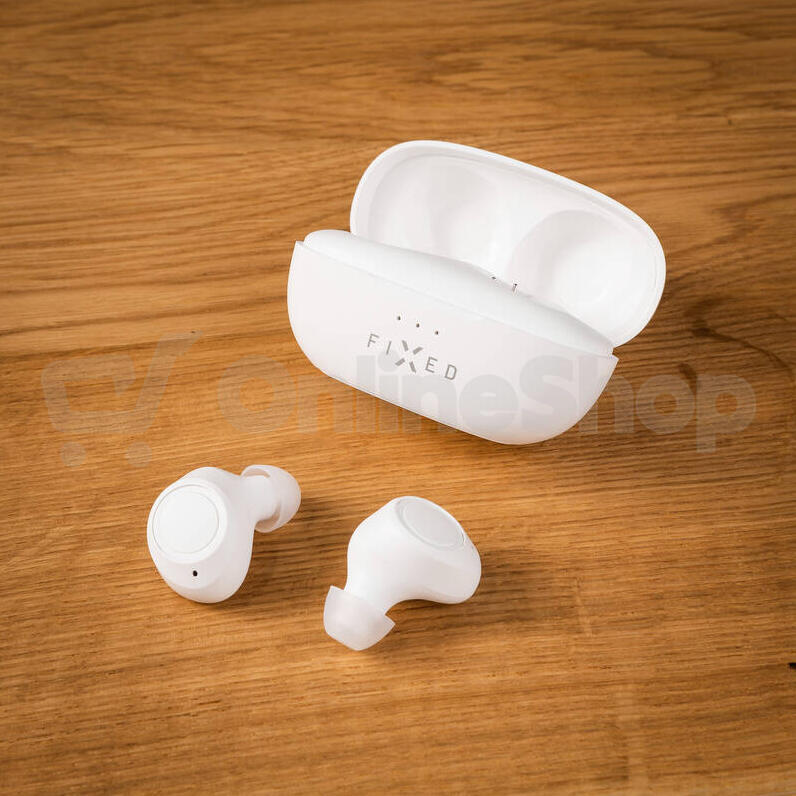 Bezdrátová TWS sluchátka FIXED Buds, bílá