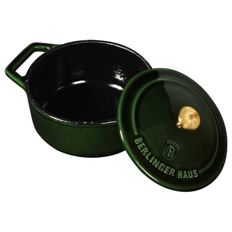 BERLINGERHAUS Pekáč litinový s poklicí 12 cm Emerald Collection BH-6502