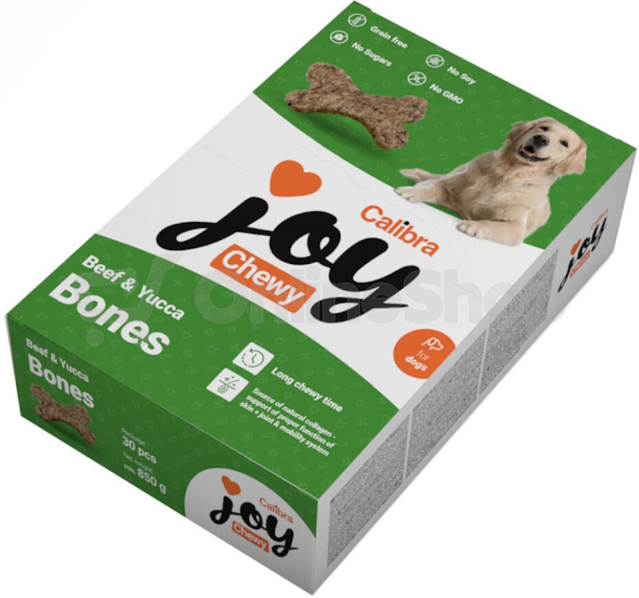 Calibra Joy Dog Chewy Beef & Yucca Bones 850g