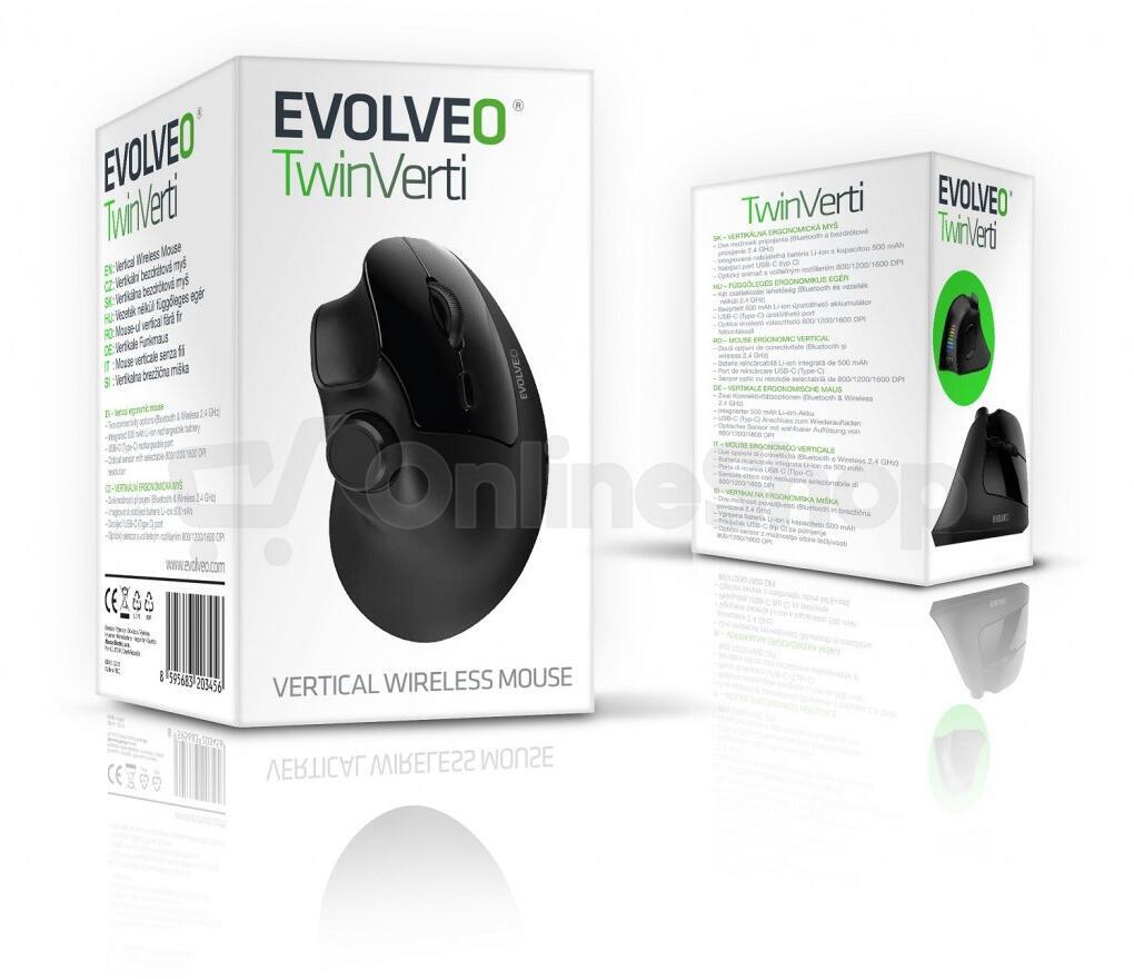 EVOLVEO TwinVerti, vertikální tichá ergonomická