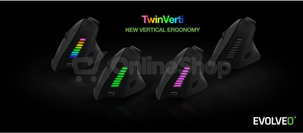 EVOLVEO TwinVerti, vertikální tichá ergonomická