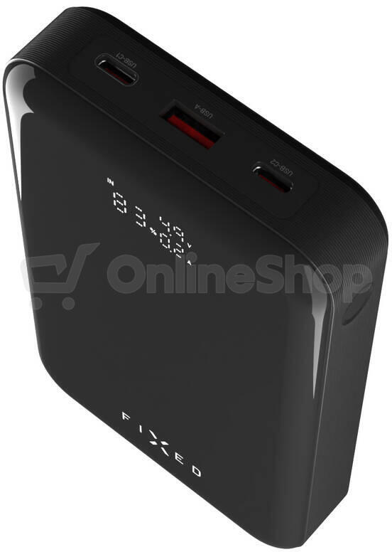 Powerbanka FIXED Zen 20 Pro s LCD displejem a výstupem 130W, 20 000 mAh, černá