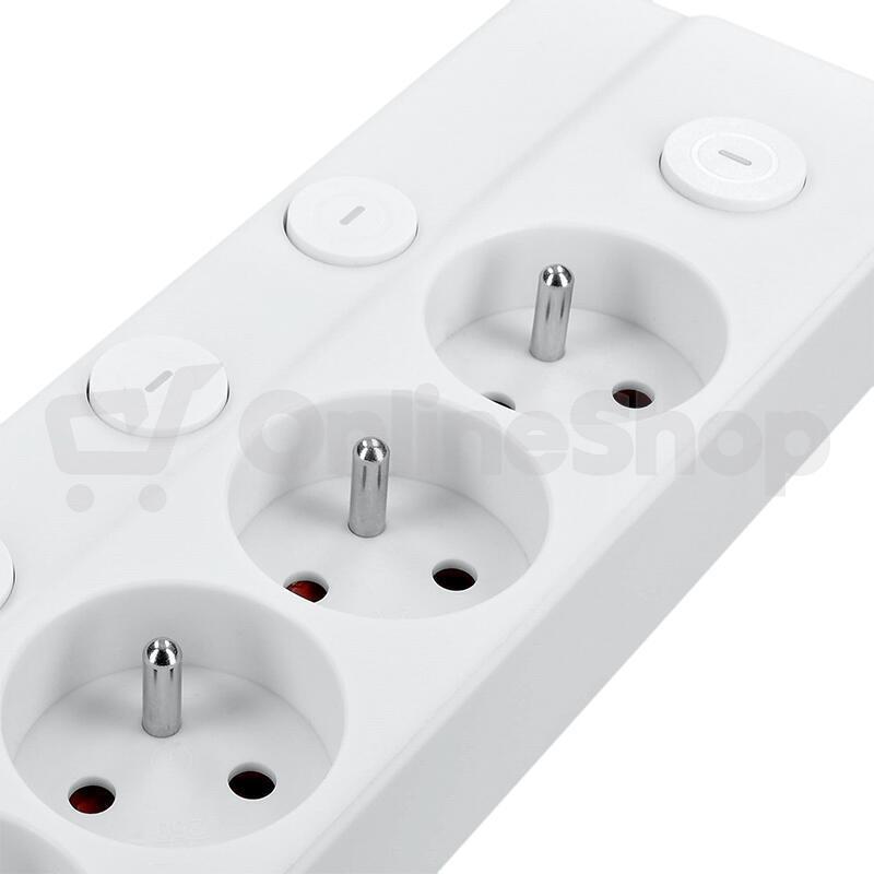 Prodlužovací přívod Solight 6 zásuvek, 3m, 3 x 1mm2, bílý