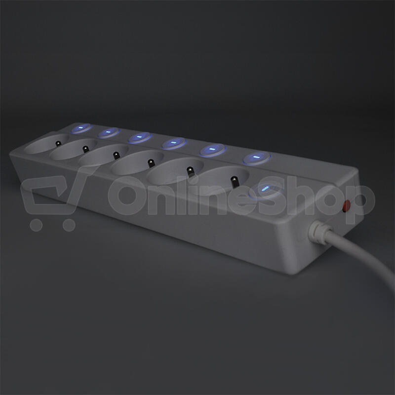 Prodlužovací přívod Solight 6 zásuvek, 3m, 3 x 1mm2, bílý