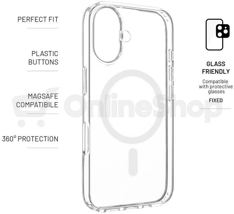 Zadní kryt FIXED MagPure pro Apple iPhone 16, čirý