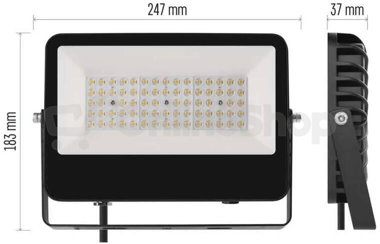 Emos LED reflektor AVENO 48W, černý, neutrální bílá (ZS2433)