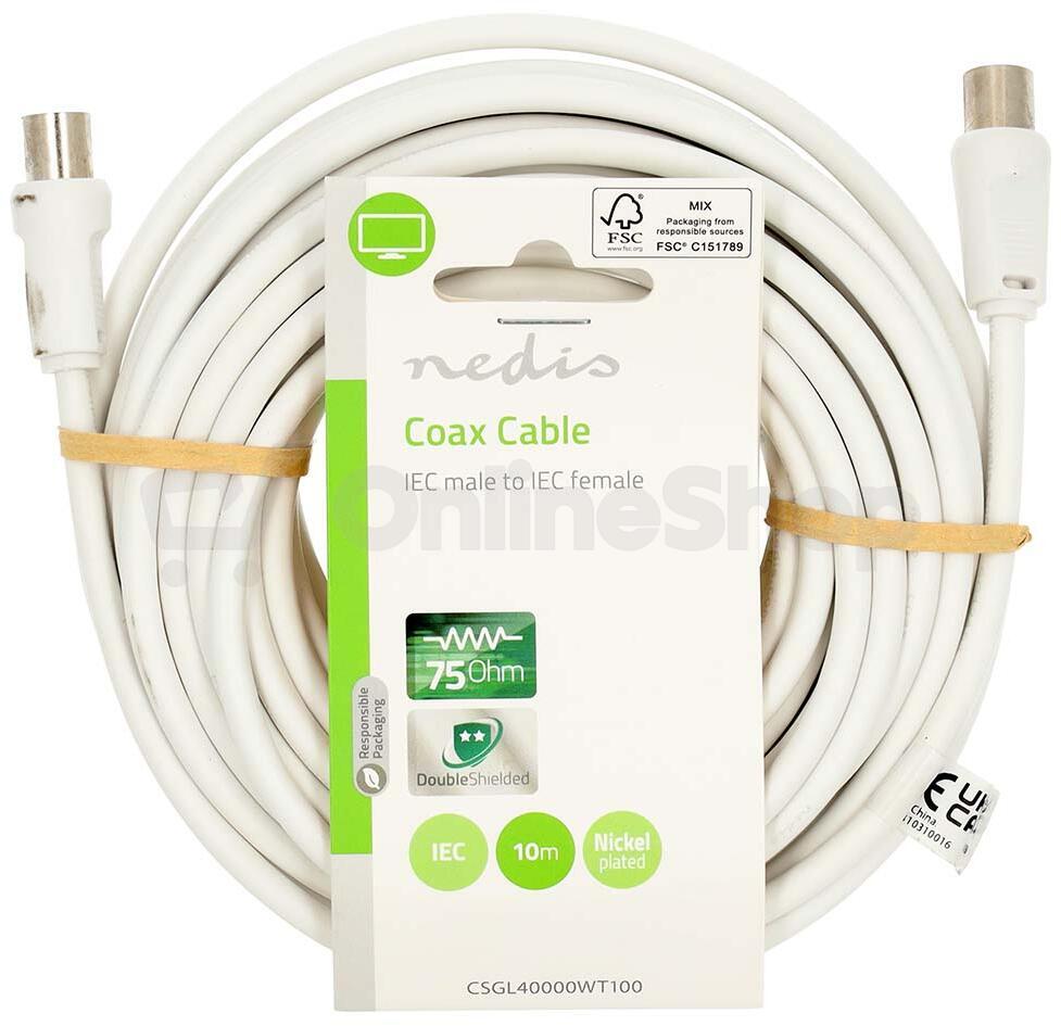 Koaxiální Kabel NEDIS CSGL40000WT100