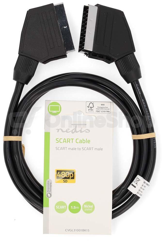 SCART kabel NEDIS CVGL31001BK15
