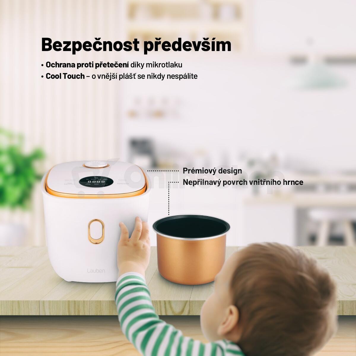 Multifunkční rýžovar Lauben 1200WR Rose Gold Edition