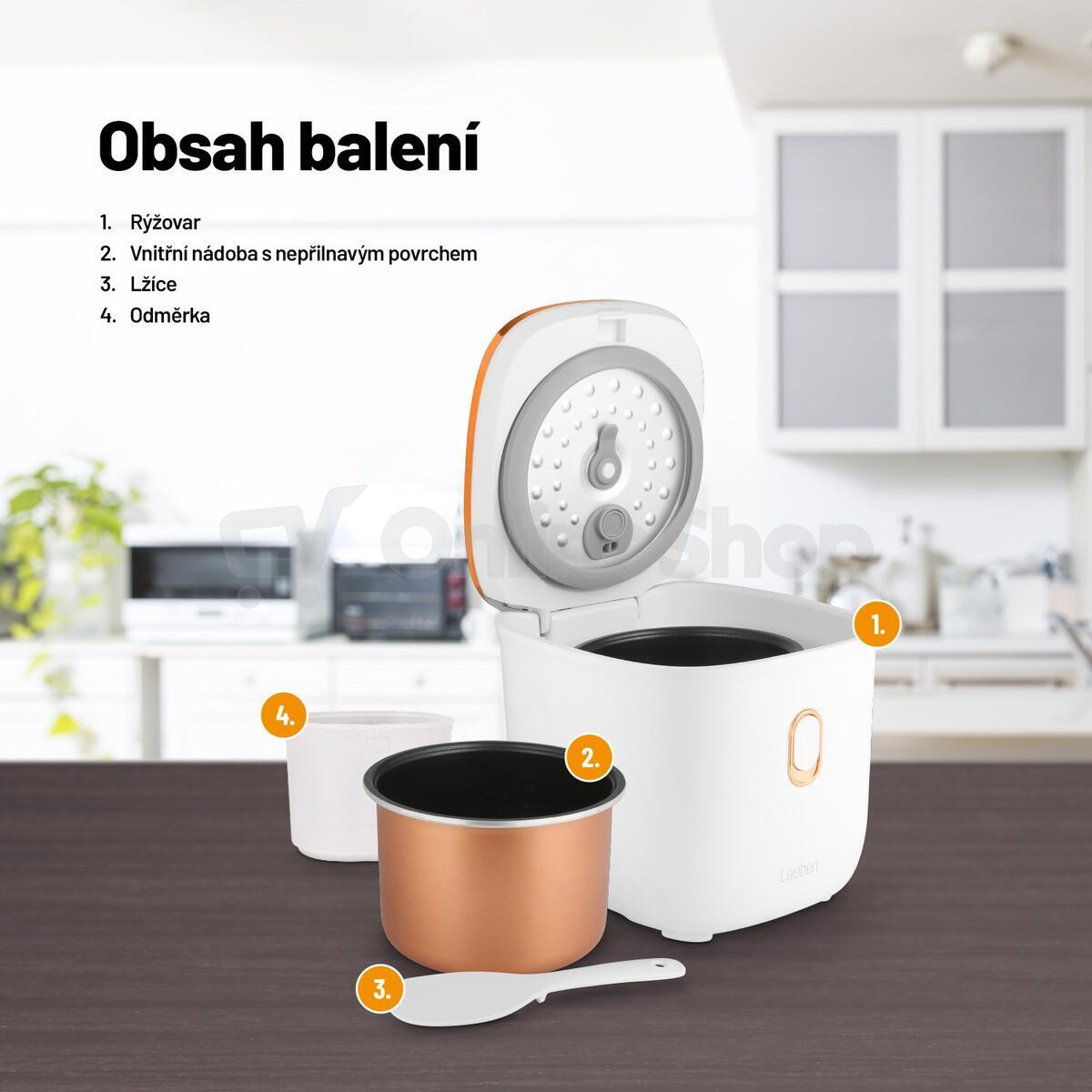 Multifunkční rýžovar Lauben 1200WR Rose Gold Edition