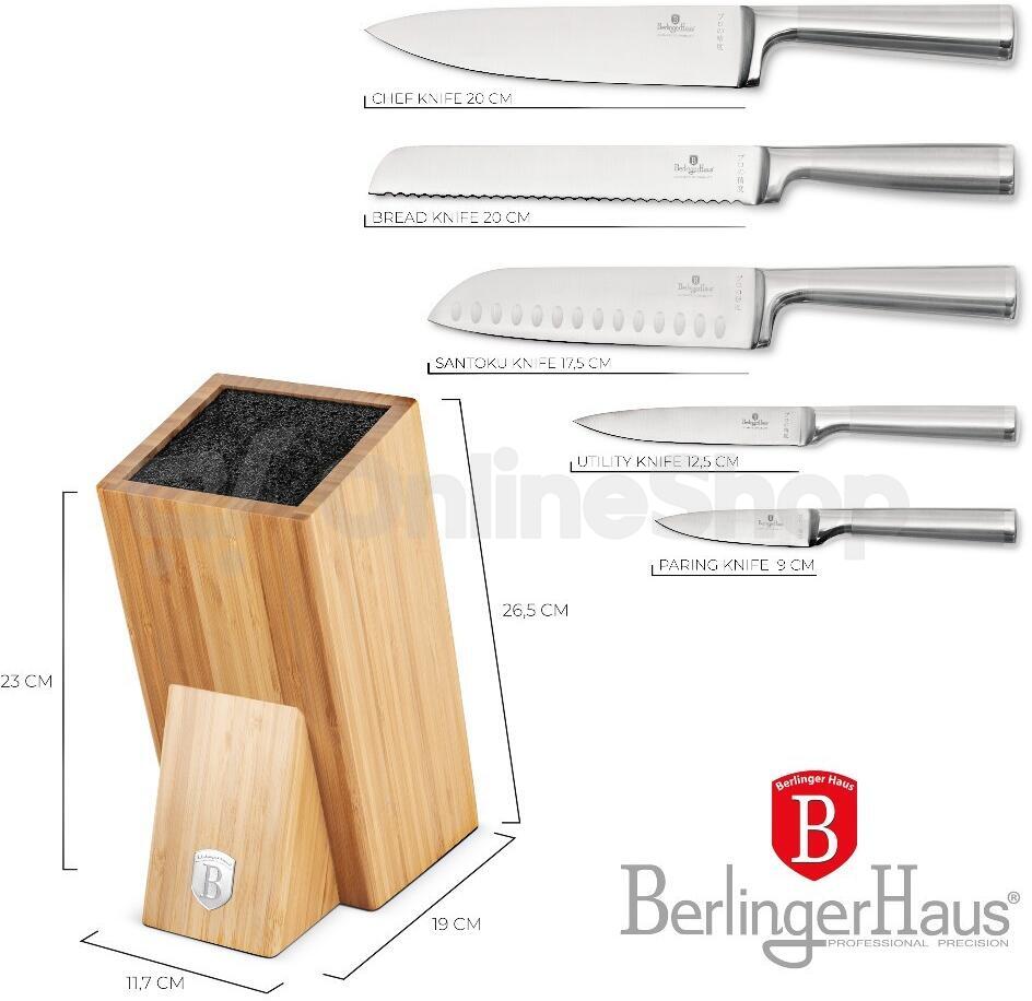 BERLINGERHAUS Sada nožů nerez v dřevěném bloku 6 ks BH-2805