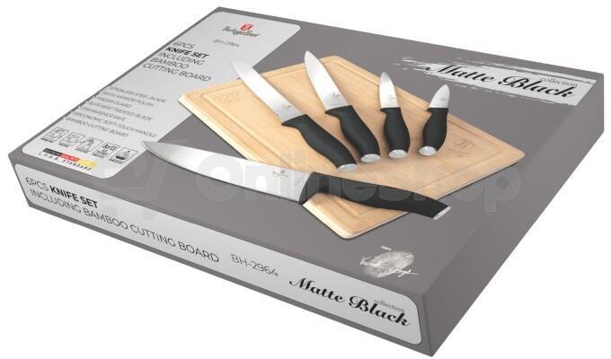 BERLINGERHAUS Sada nožů s prkénkem 6 ks Matte Black Collection BH-2964