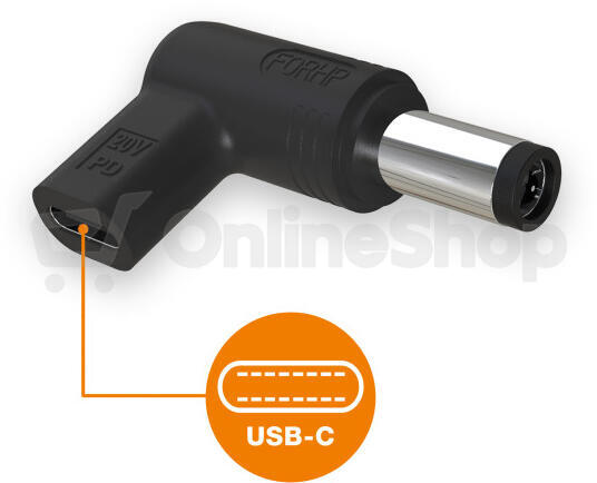 Aligator USB-C napájecí redukce 7,4 x 5,0 mm pro notebooky HP