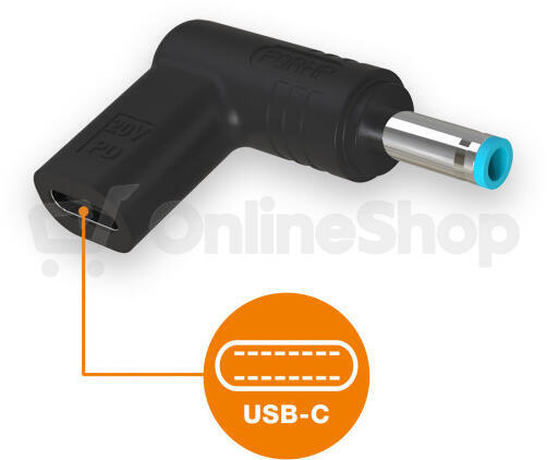 Aligator USB-C napájecí redukce 4.5*3.0mm pro notebooky HP