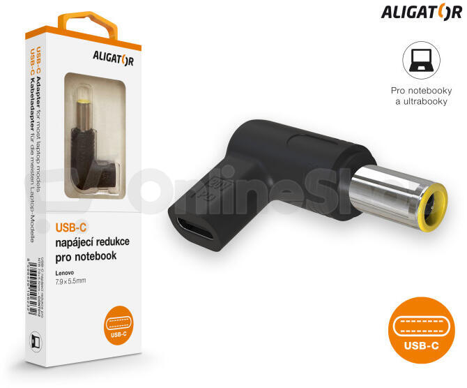Aligator USB-C napájecí redukce 7,9 x 5,5 mm pro notebooky Lenovo