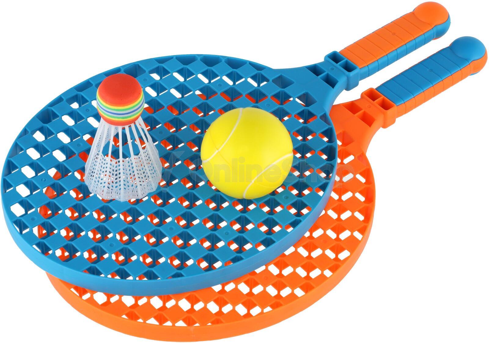 Teddies Sada na soft tenis 2 pálky plast 40cm + míček, košíček v síťce