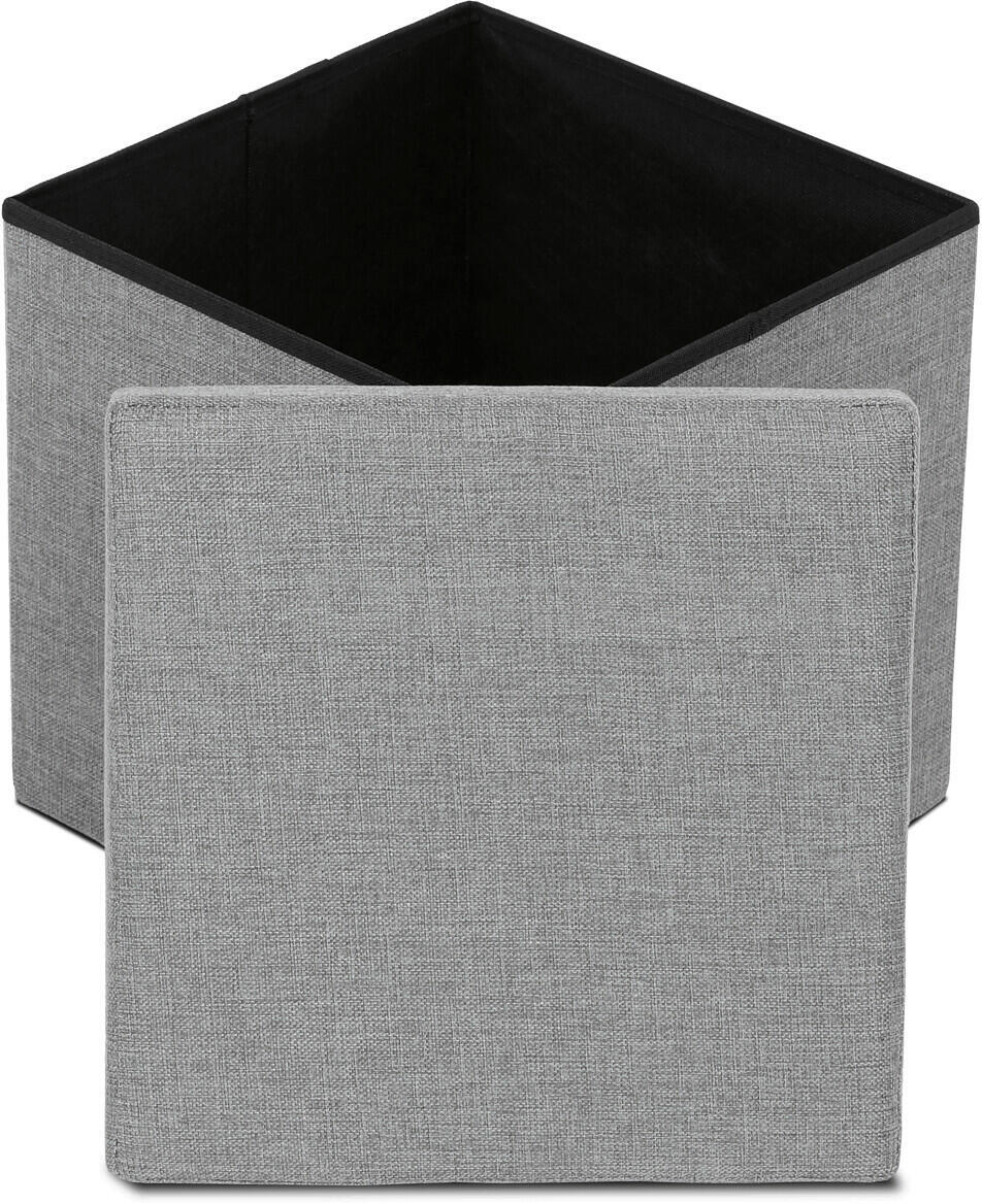 Taburet s úložným prostorem, šedá, látka, TAB-461 GREY2 Autronic