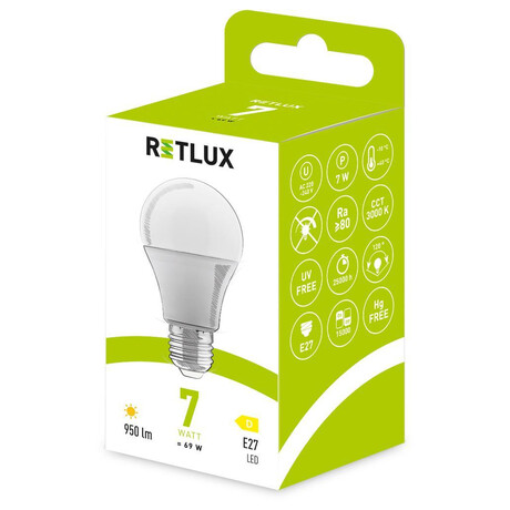 LED rovka Classic Retlux RLL 600 A60 E27 bulb 7W WW D