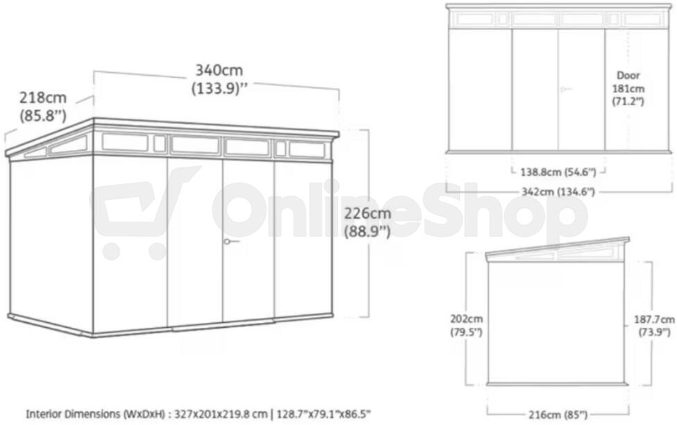 KETER PENT Signature HORIZONTAL domek 11x7 - ASHWOOD