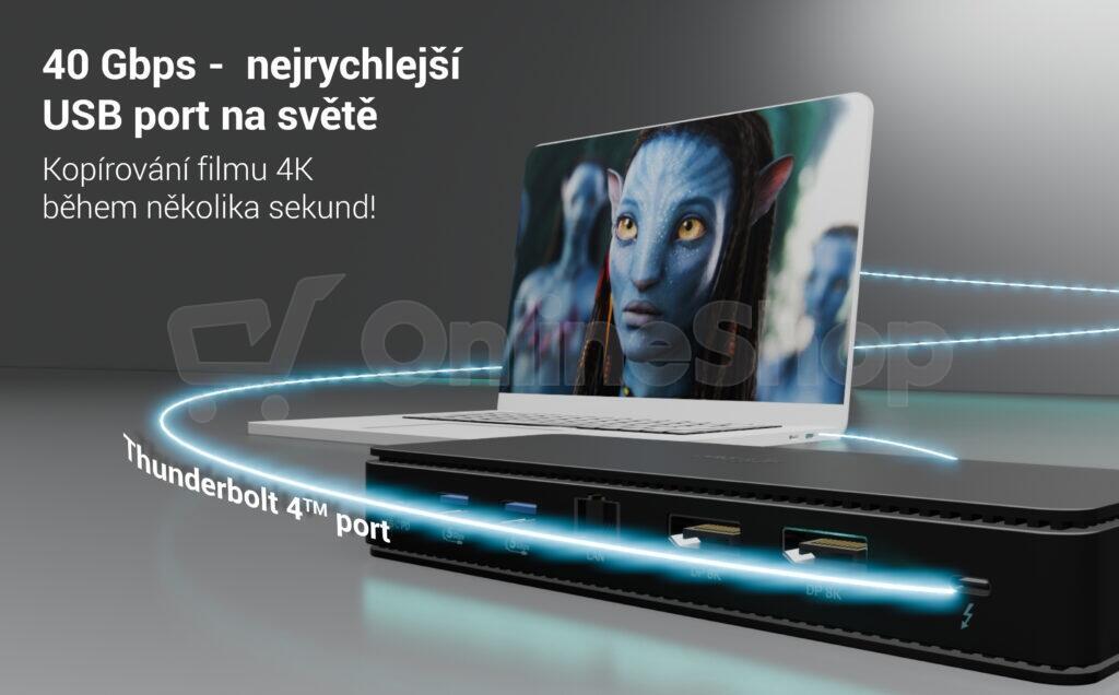 I-tec Thunderbolt4 2x Display Docking Station Gen3, 7x USB, 2.5 GLAN + PowerDelivery 92 W (TB4DUALDPDOCKPDPRO)