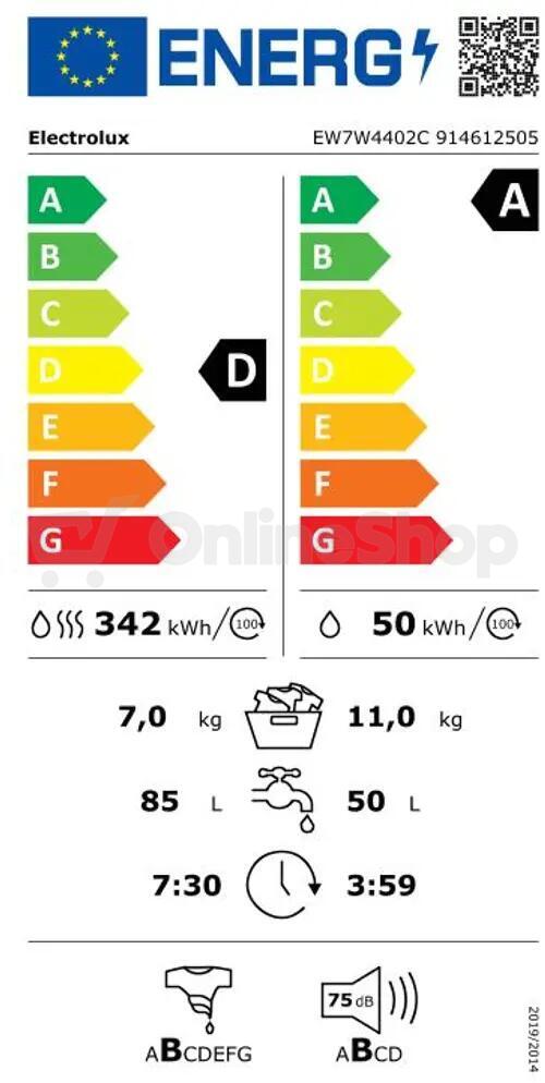 Pračka se sušičkou Electrolux 700 SteamCare EW7W4402C
